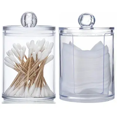 Rectangular cotton swab box with lid, storage set - 9