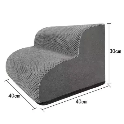 Washable Dog Stairs with Grey Sponge Steps for Small and Medium Dogs