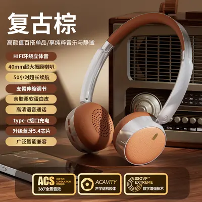 LK 053 Retro Gold Metal Headphones Bluetooth Headphones Wireless Long Battery Life Music Call Headphones - 9