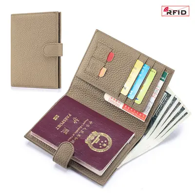 Pasaport çantası gerçek deri ultra ince RFID cüzdan - 9