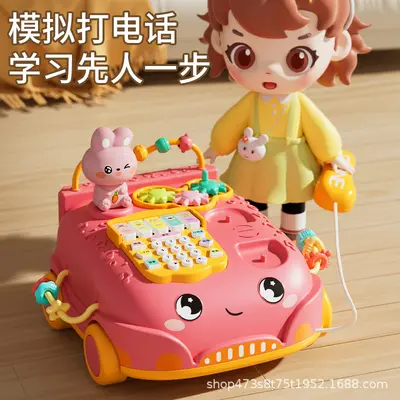 可爱益智早教批发玩具儿童科教宝宝趣味电话机故事机多功能推车