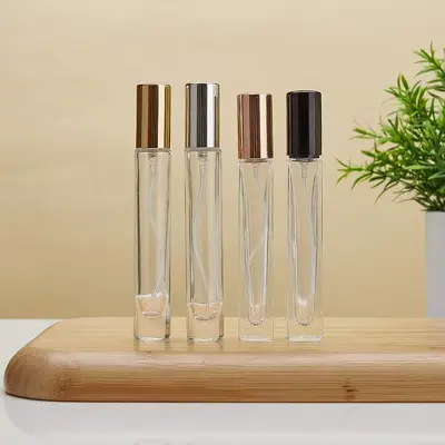 10 ml şeffaf cam parfüm şişesi, pompalı sprey, dökme ve numune için