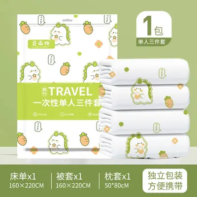 Tek Kullanımlık Otel Yatak Takımı, Çift Kişilik, 4 Parça, Seyahat İçin - 8
