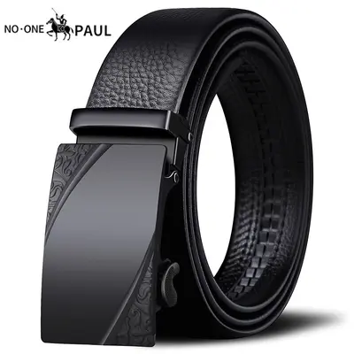 Paolo Genuine Men's Soft Leather Belt Casual Automatic Buckle Business Korean Style Waistband Middle-aged Youth Fashion Casual Pants Belt