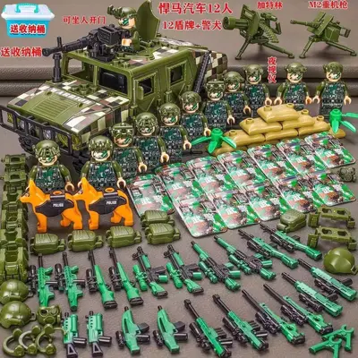 Explosion-Proof Police Figure Building Blocks Special Forces Soldier Figure Small - 3