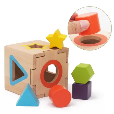 Ahşap erken öğrenme 3'lü set: şekil eşleştirme, gökkuşağı kulesı, boncuk labirenti - 4