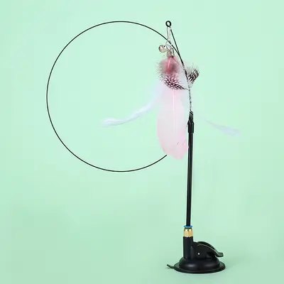 Strong Suction Cup Cat Teaser Wand, Detachable Long Pole, Self-Play - 9
