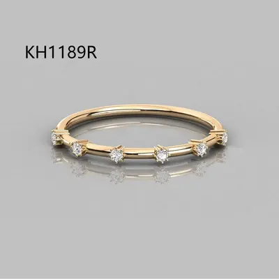 S925 Silver 18K Gold Plated Moissanite Stackable Ring - 10