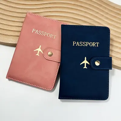 Pasaport koruyucu PU deri cüzdan, çok kartlı, belge saklama