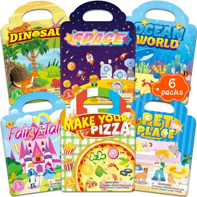 Jelly Sticker Book, 12 Designs, Reusable, Quiet Book - 4