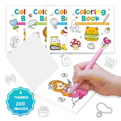 Mini-Malbuch mit 50 Seiten für Kinder, praktisches Taschenformat