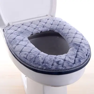 Plüsch-Toilettensitzbezug, waschbar und verdickt - 9