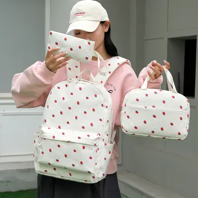 Corduroy Printed Teen Backpack with Laptop Compartment