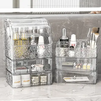 Cosmetics organizer large capacity, drawer storage, dust-proof