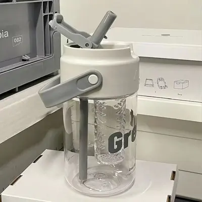 Kızlar için yazlık büyük kapasiteli su bardağı, şık görünümlü, taşınabilir, kullanışlı spor pipetli bardak, yeni stil öğrenci bardağı