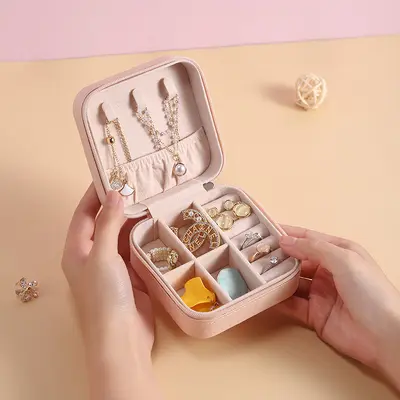 Schmuckschatulle tragbar Reiseschatulle Ringbox Ohrringe Schmuckaufbewahrung Haushalt Schmuckverpackungsschatulle Schmuckschatulle für grenzüberschreitenden Handel