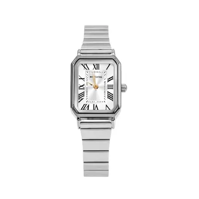 Minimalist women's watch, quartz, small square dial