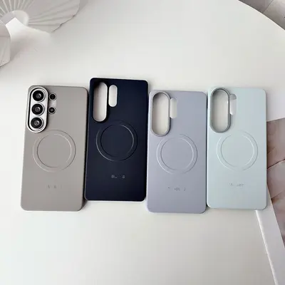 Samsung S26 Ultra Hülle, flüssiges Silikon, magnetisch, Vollfarbe