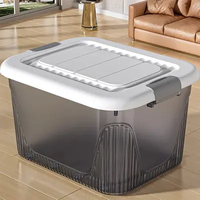 Thickened Storage Box with Lid, Large Capacity Plastic - 3