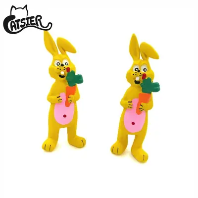 Manufacturer Wholesale In-Stock Rabbit Natural Latex Squeaky Dog Toy Interactive Pet Toy Pet Supplies