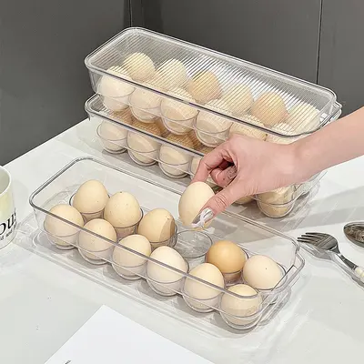 Food-Grade 12-Cell Egg Storage Box with Flip Lid for Refrigerator