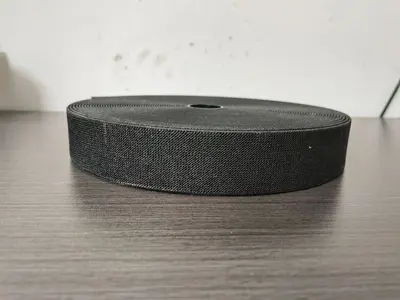 Siyah overlok kenarlı elastik bant, 1-10 cm, kalın, şapka ve giysi için - 9