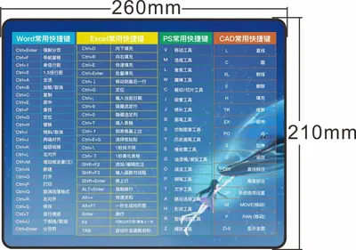 鼠标垫定制跨境电商密锁边彩色大号加厚卡通快捷键桌垫游戏鼠标垫 - 9