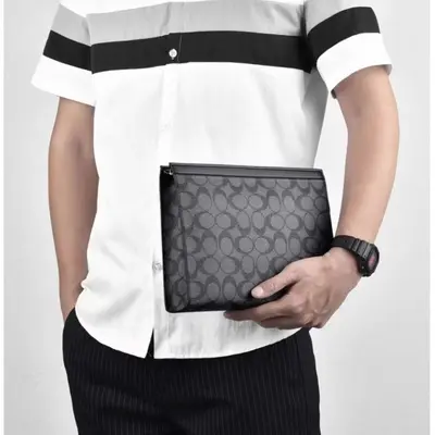 Men's Small Square Shoulder Bag with 10-inch Tablet Compartment - 12
