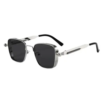Retro-Steampunk-Herrensonnenbrille aus Metall mit UV-Schutz - 6