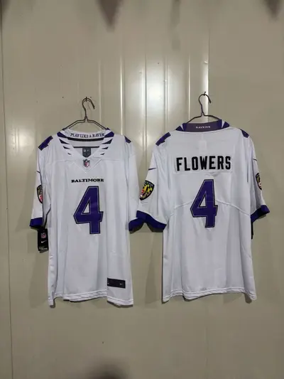 NFL Embroidered Baltimore Ravens Olive Jersey, Quality Embroidery - 9