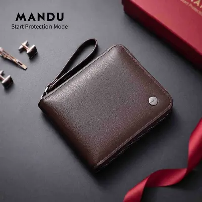 MANADU Erkek Cüzdan Kısa Fermuarlı RFID Korumalı - 4