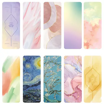 Printed PU Yoga Mat Natural Rubber Non-Slip Professional Fitness Mat - 5