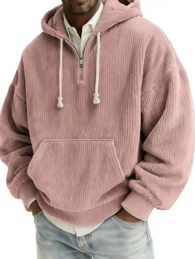 Men's Digital Print Hooded Half-Zip Sweatshirt, Autumn 2026 - 9