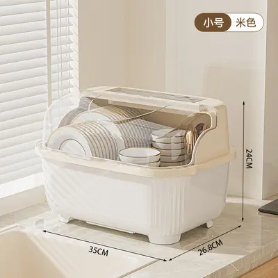 Kitchen storage box large capacity with draining rack - 8