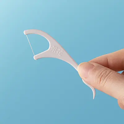 Camellia Disposable Dental Floss Picks, Individually Packaged, Curved Tip