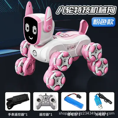 Çocuk akıllı robot köpek oyuncak, sesle kontrollü, 8 tekerlekli - 12