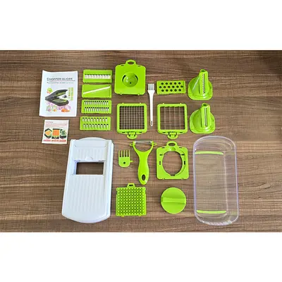Multifunktionales Gemüseschneider-Set 15-in-1 für Amazon, Küchenwerkzeug für Kartoffeln und Gemüse, Gemüseschneider für Hobbyköche und Profis - 12