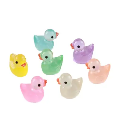 Glow-in-the-dark resin duck for DIY jewellery and mini decor