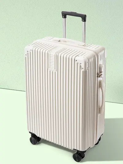 2026 Vintage Aluminum Frame Luggage Trolley Case Universal Wheel Travel Suitcase Password Lock Leather Suitcase Parent-Child 20/24/28 inches