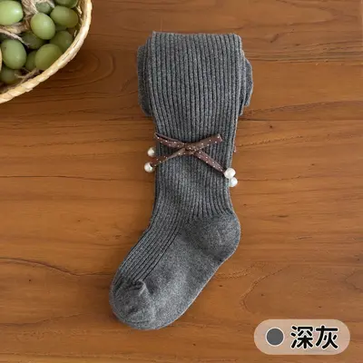 Kinder-Strumpfhose mit Schleife und Füßen, einfarbig, Klasse A - 10