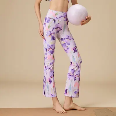 26 Print Yoga Pants Women High Waist Flare - 13