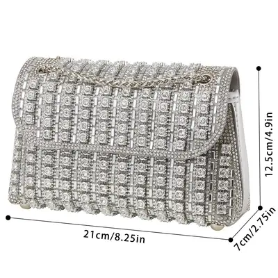 Damen-Abendtasche mit Strass, Partyhandtasche - 6