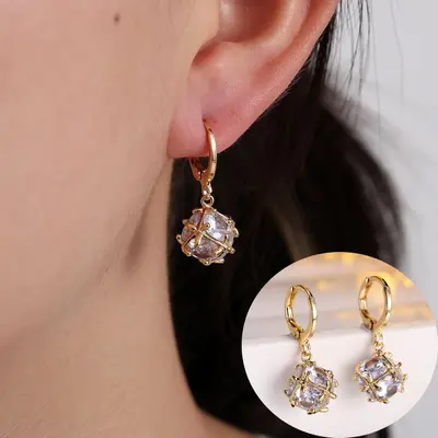 Zirconia women's earrings, luxury style, versatile - 2