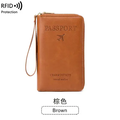 RFID pasaport çantası, fermuar kapaklı - 6