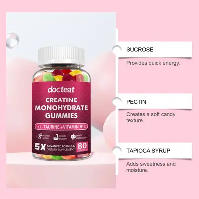 Docteat Creatine Gummies Post-Workout Energy Sports Nutrition Supplement - 5