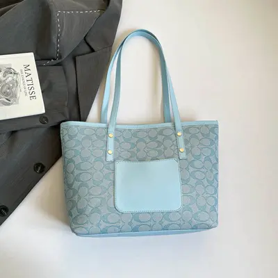 Classic Zipper Tote Bag, Daily Commute Shoulder Handbag, Large Capacity, Multiple Colors Available - 8