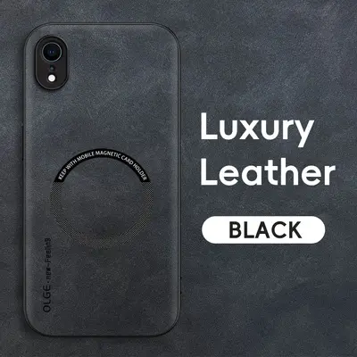IphoneXR için uygun cep telefonu kılıfı iphoneXS koyun derisi deri XsMax araba kablosuz şarj manyetik cep telefonu kılıfı - 6
