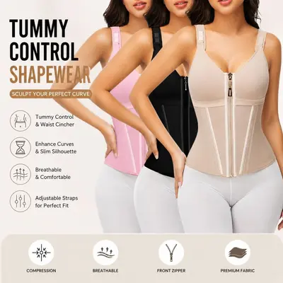 Komprimierendes Damen-Shapewear-Oberteil für Sport, atmungsaktiver Netzstoff