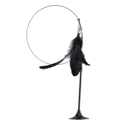 Cat Feather Wand with Suction Cup and Long Stick for Kittens - 6