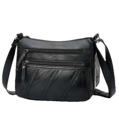 Faux Leather Women's Mom Bag Large Capacity Single Shoulder Crossbody Tote - 6